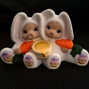 Vintage easter handpainted bears bunnies with honey decoration